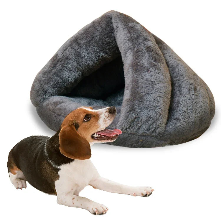 Casa Triangular para Gatos Quente e Espessa Estilo Iurta Mongol para Cães e Gatos, Tamanho: L, 45×45×33cm, Tamanho: L