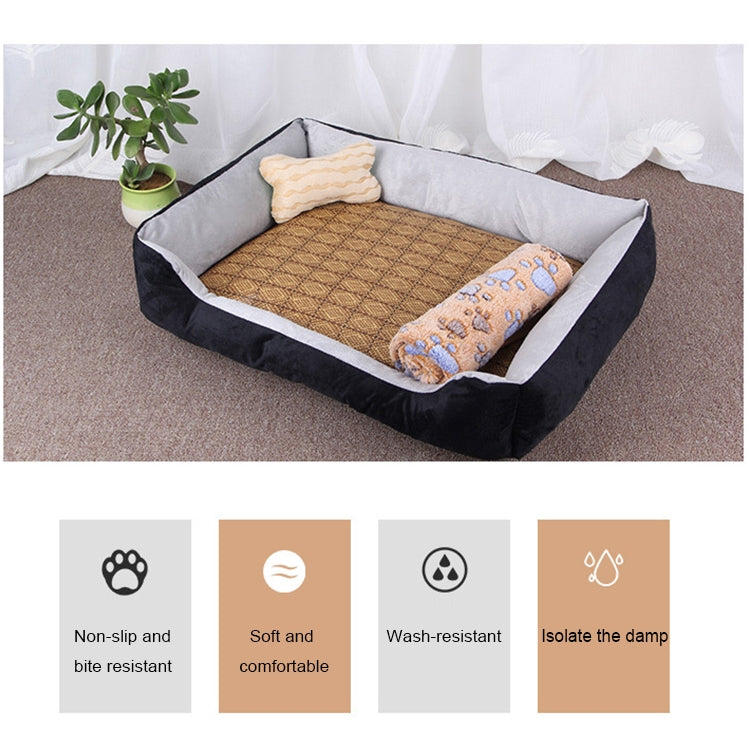 Manta Macia Grande e Quente para Canil com Padrão de Osso de Cão para Cão e Gato, Tamanho: XS, 50×40×15cm, Tamanho: XS