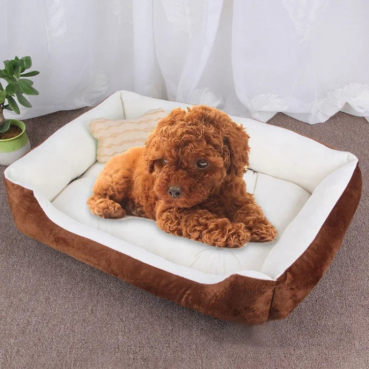 Manta Macia Grande e Quente para Canil com Padrão de Osso de Cão para Cão e Gato, Tamanho: XL, 90×70×15cm, Tamanho: XL