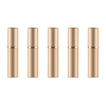 Atomizadores de Névoa Fina de Perfume em Vidro Mini Portáteis Recarregáveis com Exterior Metálico, 5ml