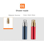 Atomizadores de Névoa Fina de Perfume em Vidro Mini Portáteis Recarregáveis com Exterior Metálico, 5ml
