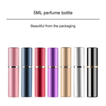 Atomizadores de Névoa Fina de Perfume em Vidro Mini Portáteis Recarregáveis com Exterior Metálico, 5ml