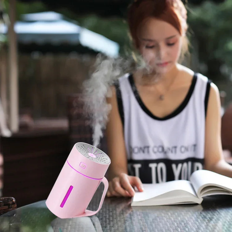 Humidificador Atomizador Inteligente em Forma de Copo de Água ML-S2 com Luz Noturna LED Silenciosa