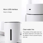 Humidificador Atomizador Inteligente em Forma de Copo de Água ML-S2 com Luz Noturna LED Silenciosa