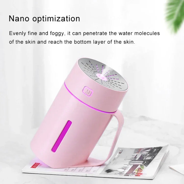 Humidificador Atomizador Inteligente em Forma de Copo de Água ML-S2 com Luz Noturna LED Silenciosa