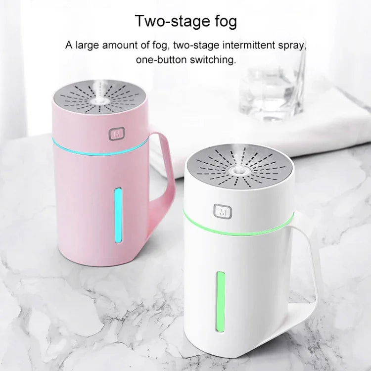 Humidificador Atomizador Inteligente em Forma de Copo de Água ML-S2 com Luz Noturna LED Silenciosa