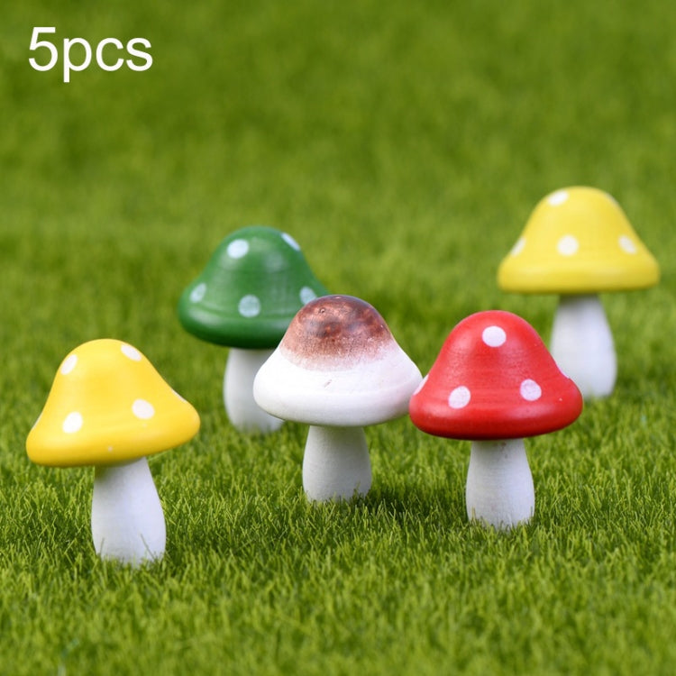 5pcs Mini Cogumelos de Madeira Woody, Decoração Artesanal de Mini Cogumelos, Ornamentos de Micro-paisagem, Acessórios Ornamentos Multi-carne, Entrega de Cor Aleatória, Ornamentos de Mini Cogumelo