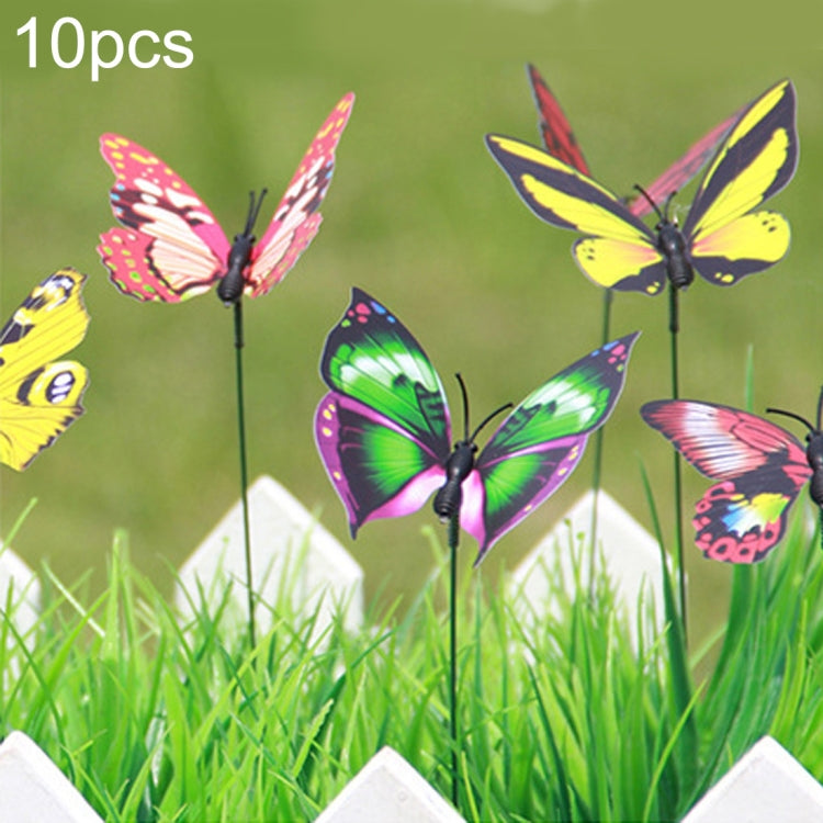 10pcs Borboletas Coloridas Ornamento de Jardim Decoração de Vaso de Flores Vara de Borboleta Decoração de Jardim Simulação de Borboleta, Entrega de Cor Aleatória, Ornamento de Borboletas Coloridas