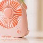 Ventoinha Portátil Mini em Forma de Coelho WT-F14 1200 mAh com Controlo de 3 Velocidades
