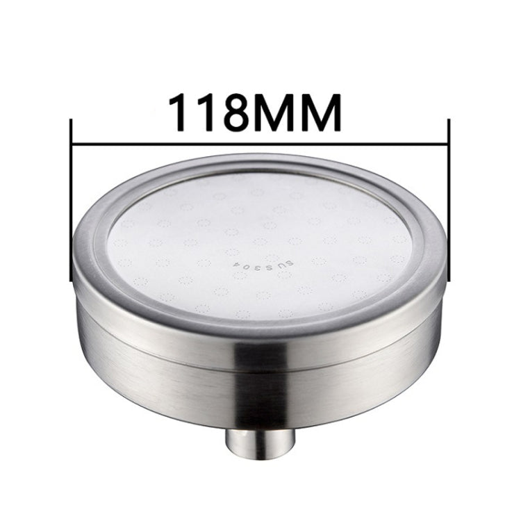 Cabeça de Chuveiro Redonda Pressurizada em Aço Inoxidável 304 Removível e Lavável, Tamanho: 118mm, Padrão D