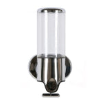Dispensador manual de duche para hotel, montado na parede, para líquido de lavagem, champô, sabonete, capacidade: 500ml, 500ml/branco transparente