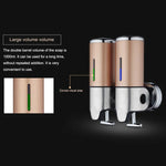 Dispensador manual de duche para hotel, montado na parede, para líquido de lavagem, champô, sabonete, capacidade: 500ml, 500ml/branco transparente