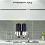 Dispensador manual de duche para hotel, montado na parede, para líquido de lavagem, champô, sabonete, capacidade: 500ml, 500ml/branco transparente