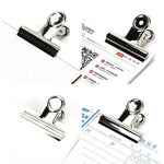 10 Clips Redondos de Metal Prateado em Aço Inoxidável de 63mm para Notas e Cartas, 10PCS / 63mm