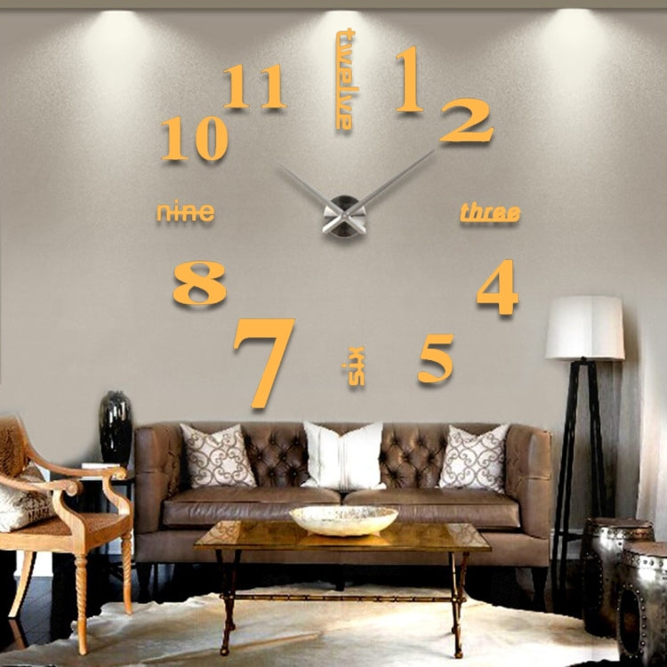 Relógio de Parede Criativo 3D com Espelho Autocolante DIY, Tamanho: 120*120cm, Tamanho: 120*120cm(Branco), Tamanho: 120*120cm(Amarelo), Tamanho: 120*120cm(Preto)