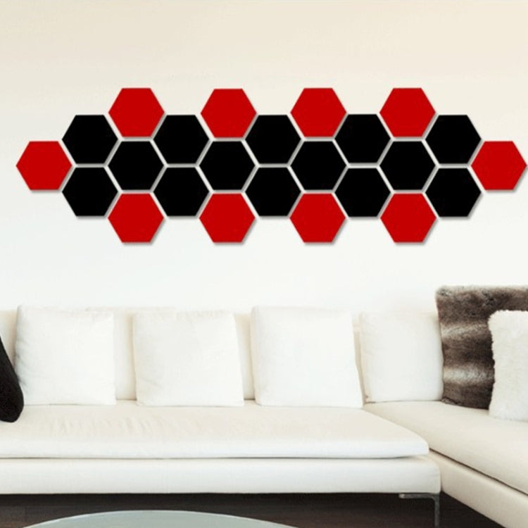 12 PCS Conjunto de Autocolantes de Parede Espelho Hexagonal 3D, Tamanho: 8*8cm, Azul, Prateado, Preto, Dourado