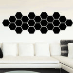 Conjunto de 12 Autocolantes de Parede Espelho Hexagonal 3D, Tamanho: 4*4cm, Tamanho: 4*4cm (Preto), Tamanho: 4*4cm (Dourado), Tamanho: 4*4cm (Prateado)