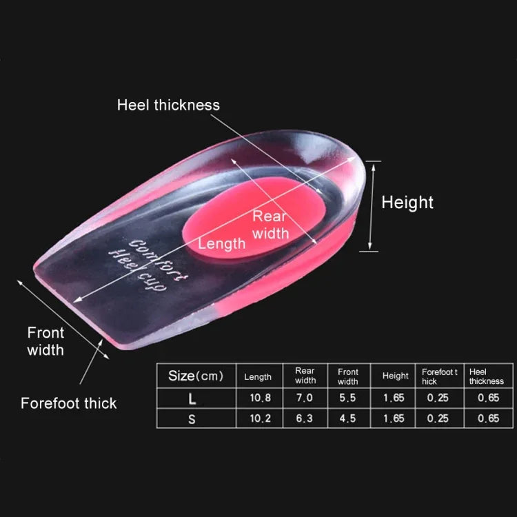 1 Par de Almofadas de Silicone em Gel para Calcanhar Femininas, Conforto, Meias Almofadas, Tamanho: L