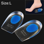 1 Par de Almofadas de Silicone em Gel para Calcanhar Femininas, Conforto, Meias Almofadas, Tamanho: L