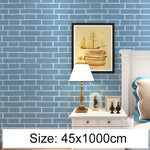 Papel de parede autocolante criativo em PVC com decoração de tijolo para quarto e sala, papel de parede impermeável em rolo, tamanho: 45 x 1000cm