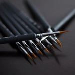 Pincel de Cerdas de Doninha para Arte 9 em 1, Pincel de Linha para Aguarela, Pincel para Desenhar Bordas, Pincel para Pintura a Óleo