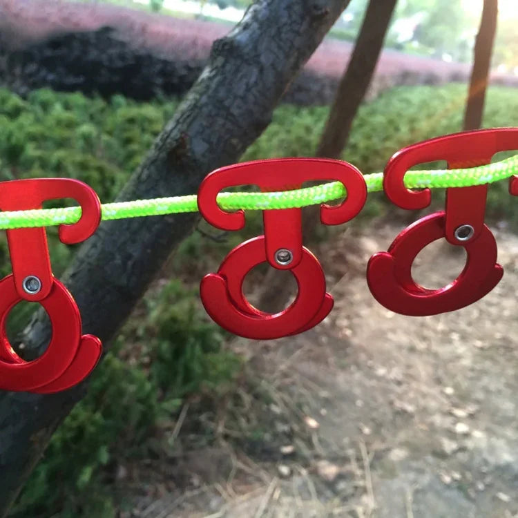 3 Peças de Ganchos para Corda em Liga de Alumínio para Escalada, Caminhadas e Camping, Fecho para Pendurar Luz de Tenda, 3 Peças de Ganchos para Corda