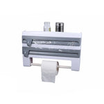 Suporte de Filme Adesivo Montado na Parede para Cozinha Armazenamento Rack Suporte Dispositivo de Corte, Tamanho: 39 x 10 x 24cm, Cinzento