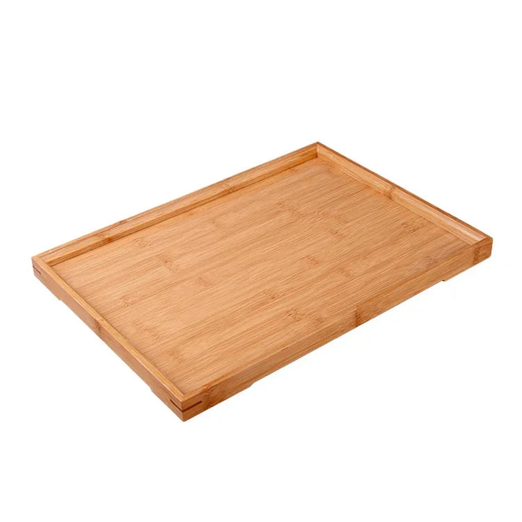 Tabuleiro de Chá de Bambu em Ângulo Reto, Tamanho: 44x32cm, Tamanho: 44x32cm