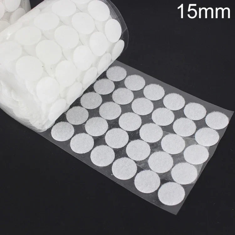 1000 PCS 16mm Redondo de Nylon Adesivo Gancho e Laço, 15mm (Preto), 15mm (Branco)