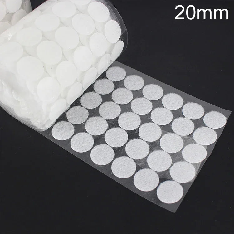1000 PCS 20mm Redondo de Nylon Adesivo Gancho e Laço, 20mm (Preto), 20mm (Branco)