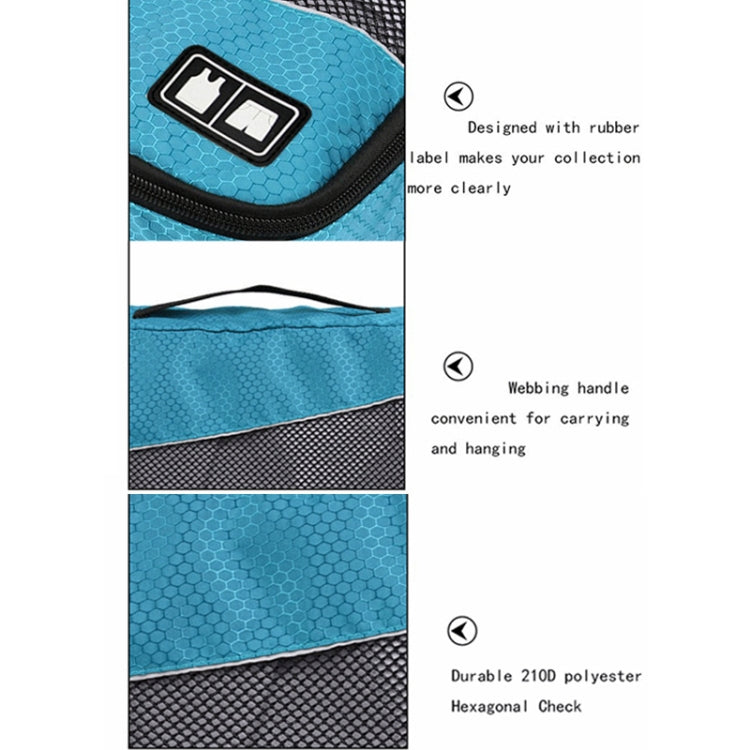 Conjunto de 3 Sacos de Armazenamento Impermeáveis em Poliéster 210D com Textura de Futebol Multifuncionais para Roupa e Roupa Interior