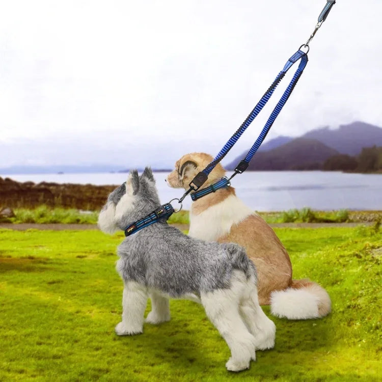 Trela Telescópica de Buffer Duplo para Animais, Corda Trançada Refletora em Nylon, Pequena, Comprimento: 70cm, Entrega em Cor Aleatória, Tração Dupla 70cm