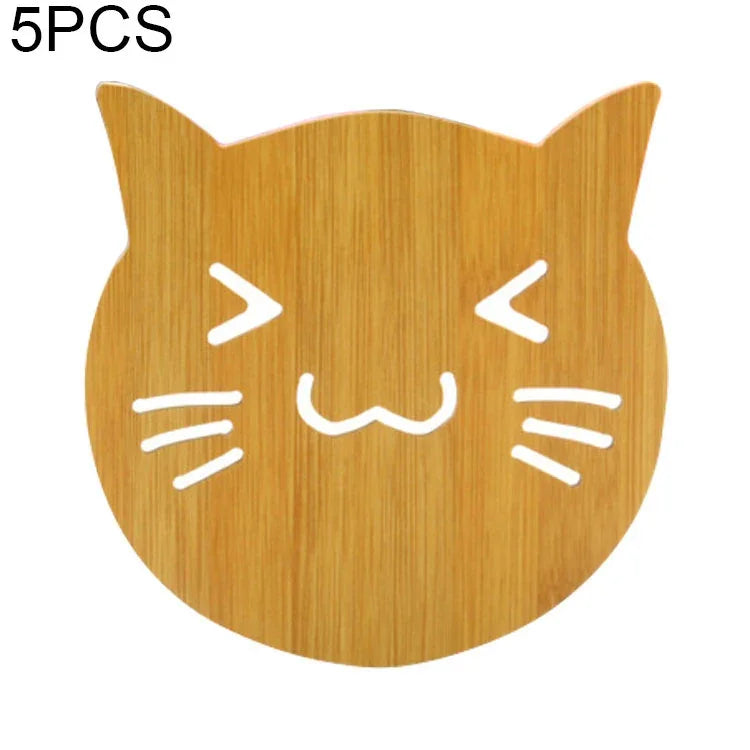 5pcs Tapete de Proteção para Mesa de Cozinha em Madeira com Desenho de Cartoon Fofo, Isolamento Térmico, Estilo Envio Aleatório, Tapetes para Mesa 2