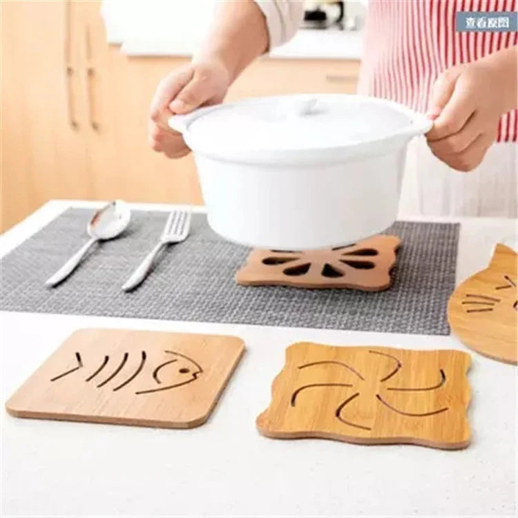 5pcs Tapete de Proteção para Mesa de Cozinha em Madeira com Desenho de Cartoon Fofo, Isolamento Térmico, Estilo Envio Aleatório, Tapetes para Mesa 2