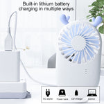 Ventoinha de Bolso Portátil Mini com Carregamento USB e Controlo de 3 Velocidades