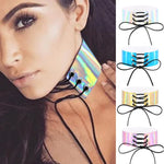 Colar de Moda Europeu e Americano com Colarinho Sexy Simples e Laser com Pele a Brilhar, Entrega de Cor Aleatória, QCSF
