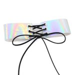 Colar de Moda Europeu e Americano com Colarinho Sexy Simples e Laser com Pele a Brilhar, Entrega de Cor Aleatória, QCSF