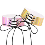 Colar de Moda Europeu e Americano com Colarinho Sexy Simples e Laser com Pele a Brilhar, Entrega de Cor Aleatória, QCSF