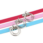 Colar de Colarinho de Couro com Anel Duplo para Dança de Rua em Estilo Punk Rock Europeu e Americano, Entrega de Cor Aleatória, DHXQ02