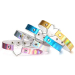 2 Peças de Colar Choker com Forma de Coração Laser Harajuku Europeu e Americano, Entrega de Cor Aleatória, QCTX