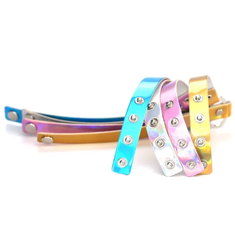 2 Peças de Colar Choker com Forma de Coração Laser Harajuku Europeu e Americano, Entrega de Cor Aleatória, QCTX