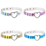2 Peças de Colar Choker com Forma de Coração Laser Harajuku Europeu e Americano, Entrega de Cor Aleatória, QCTX