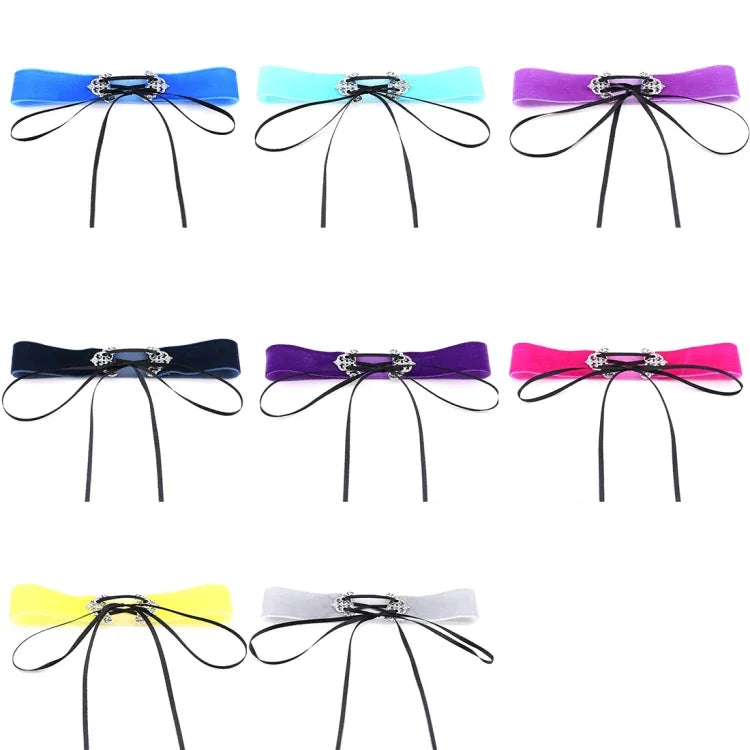 2 Peças de Colar Choker de Veludo com Liga Oca de Estilo Street-snap Europeu e Americano, Entrega de Cor Aleatória, TERQ02