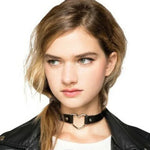 Colar Choker Feminino Punk com Forma de Coração em Pele PU Harajuku Japonesa, Entrega de Cor Aleatória, TXXQ