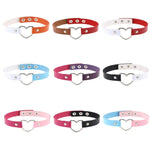 Colar Choker Feminino Punk com Forma de Coração em Pele PU Harajuku Japonesa, Entrega de Cor Aleatória, TXXQ