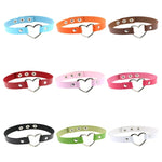 Colar Choker Feminino Punk com Forma de Coração em Pele PU Harajuku Japonesa, Entrega de Cor Aleatória, TXXQ