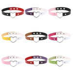 Colar Choker Feminino Punk com Forma de Coração em Pele PU Harajuku Japonesa, Entrega de Cor Aleatória, TXXQ