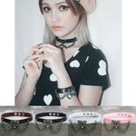 Pulseira Choker de Colar de Pele com Cadeado em Forma de Coração Punk Harajuku Europeu e Americano, Entrega de Cor Aleatória, TXXQ05