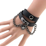 Pulseira Choker de Colar de Pele com Cadeado em Forma de Coração Punk Harajuku Europeu e Americano, Entrega de Cor Aleatória, TXXQ05