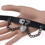 Pulseira Choker de Colar de Pele com Cadeado em Forma de Coração Punk Harajuku Europeu e Americano, Entrega de Cor Aleatória, TXXQ05